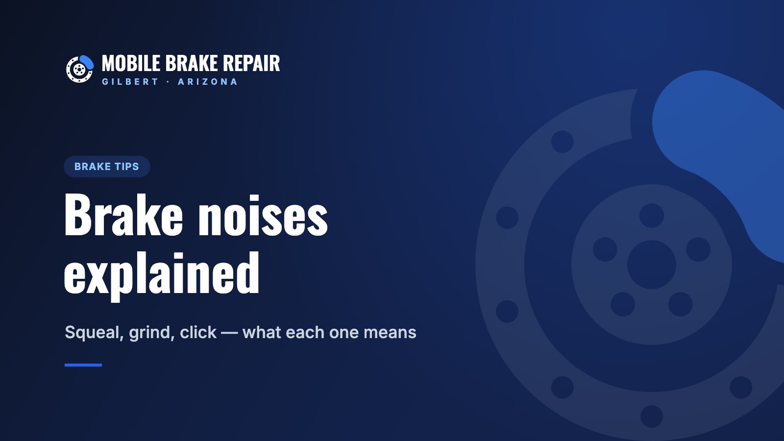 Brake noises explained: what each sound means